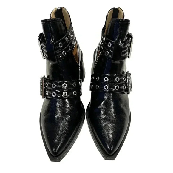 Steve Madden Grazia Pointed Toe Moto Bootie Black Size 10 - Picture 12 of 14